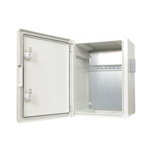 Armario de poliéster IP65 BOX-403022-IP65, vista interior con carril DIN