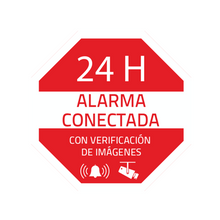 Pegatina disuasoria Alarma conectada de vinilo laminado 65 x 65 mm para interior y exterior - TiendaCables