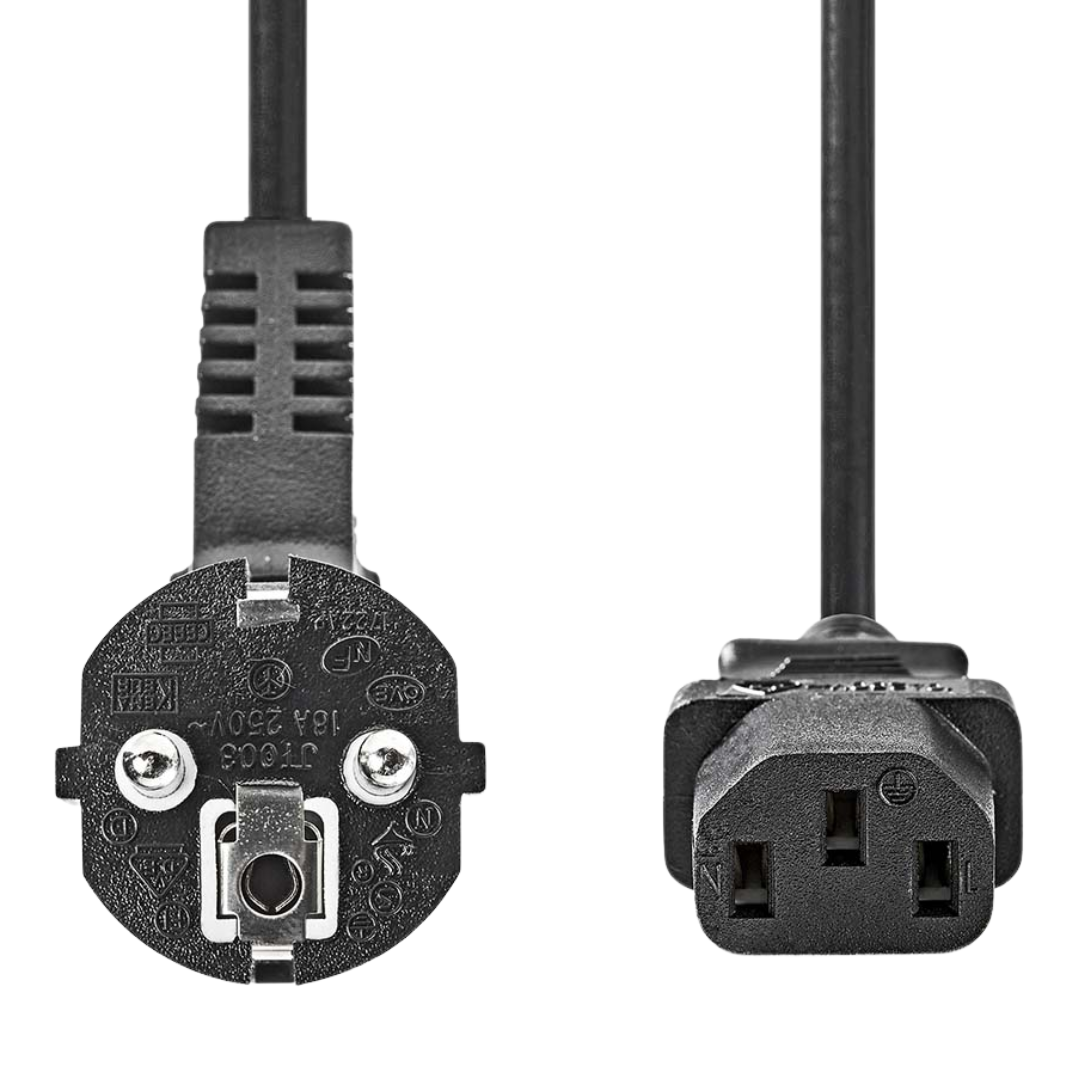 Cable de Alimentación de 3 x 1,5 mm  C-13  Schuko Macho 2 Metros