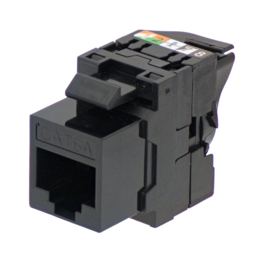 RJ45 UTP Keystone Cat.6A Negro sin herramientas