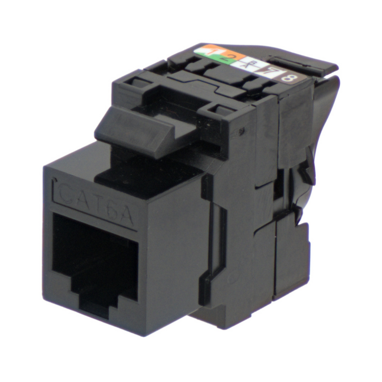 RJ45 UTP Keystone Cat.6A Negro sin herramientas