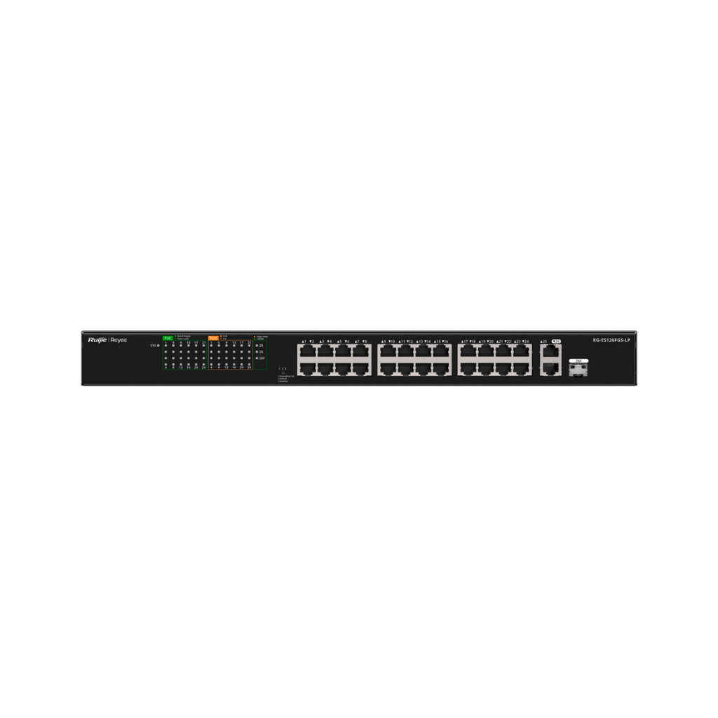 Reyee Rackmount PoE Switch - 24 PoE+ Ports with 180W Total PoE Power 
