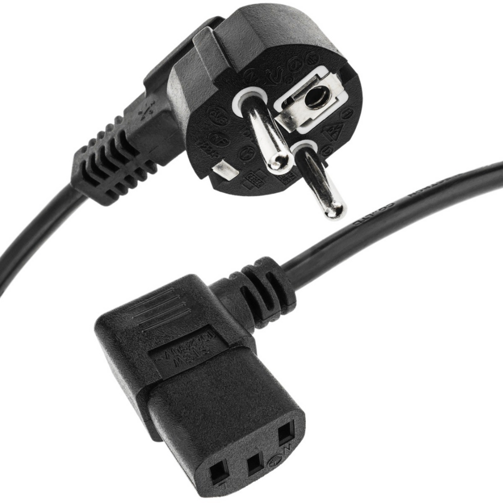 Schuko to C13 IEC elbow power cable