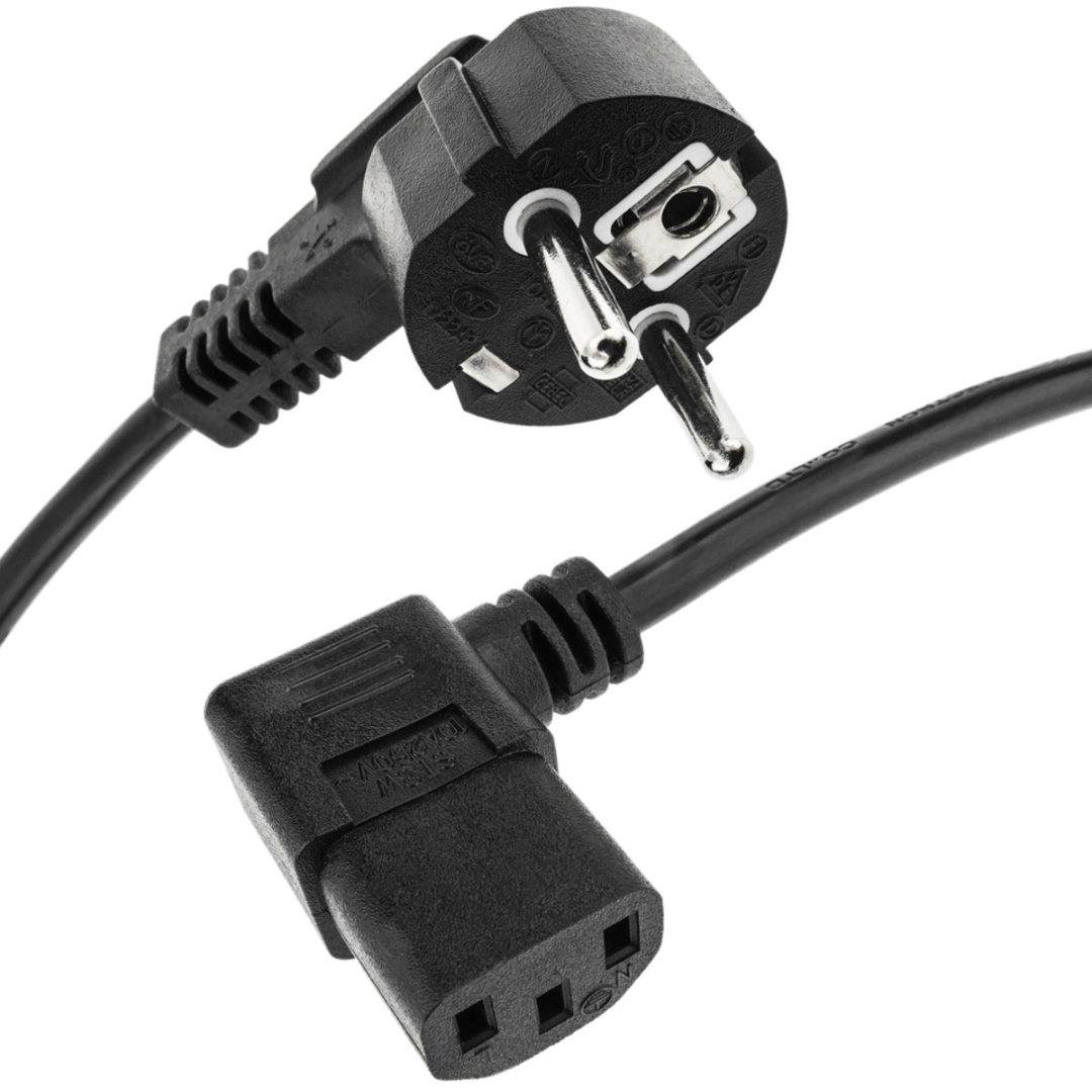Cable alimentación schuko a C13 codo IEEC