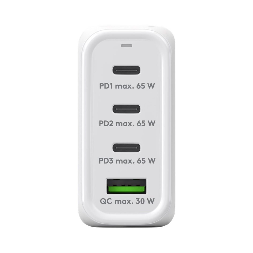 Cargador rápido multipuerto USB-C™ PD GaN (68 W) blanco
