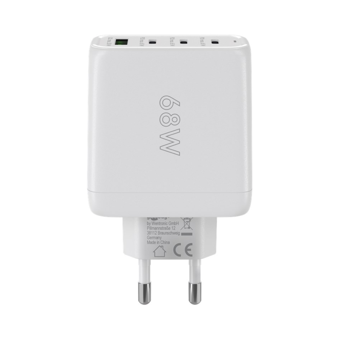 Cargador rápido multipuerto USB-C™ PD GaN (68 W) blanco