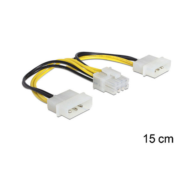 EPS 8-pin to 2 x 4-pin Molex Male cable
