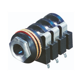 Conector Estéreo 6.35 mm Hembra Negro