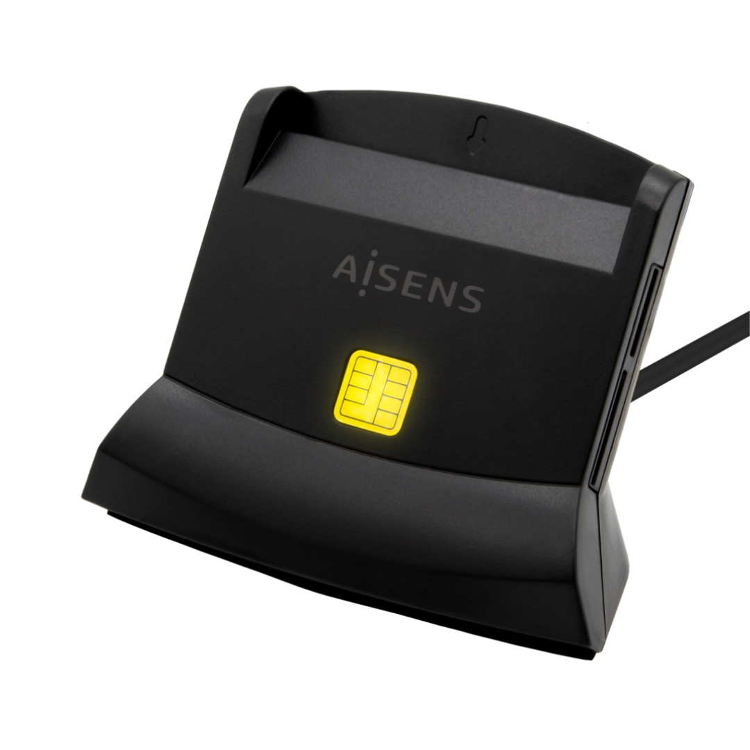 Lector de Tarjeta Inteligente DNI USB-C con lector de tarjetas SIM, SD, Micro SD, MMC, RS-MMC, MMC Micro | Negro