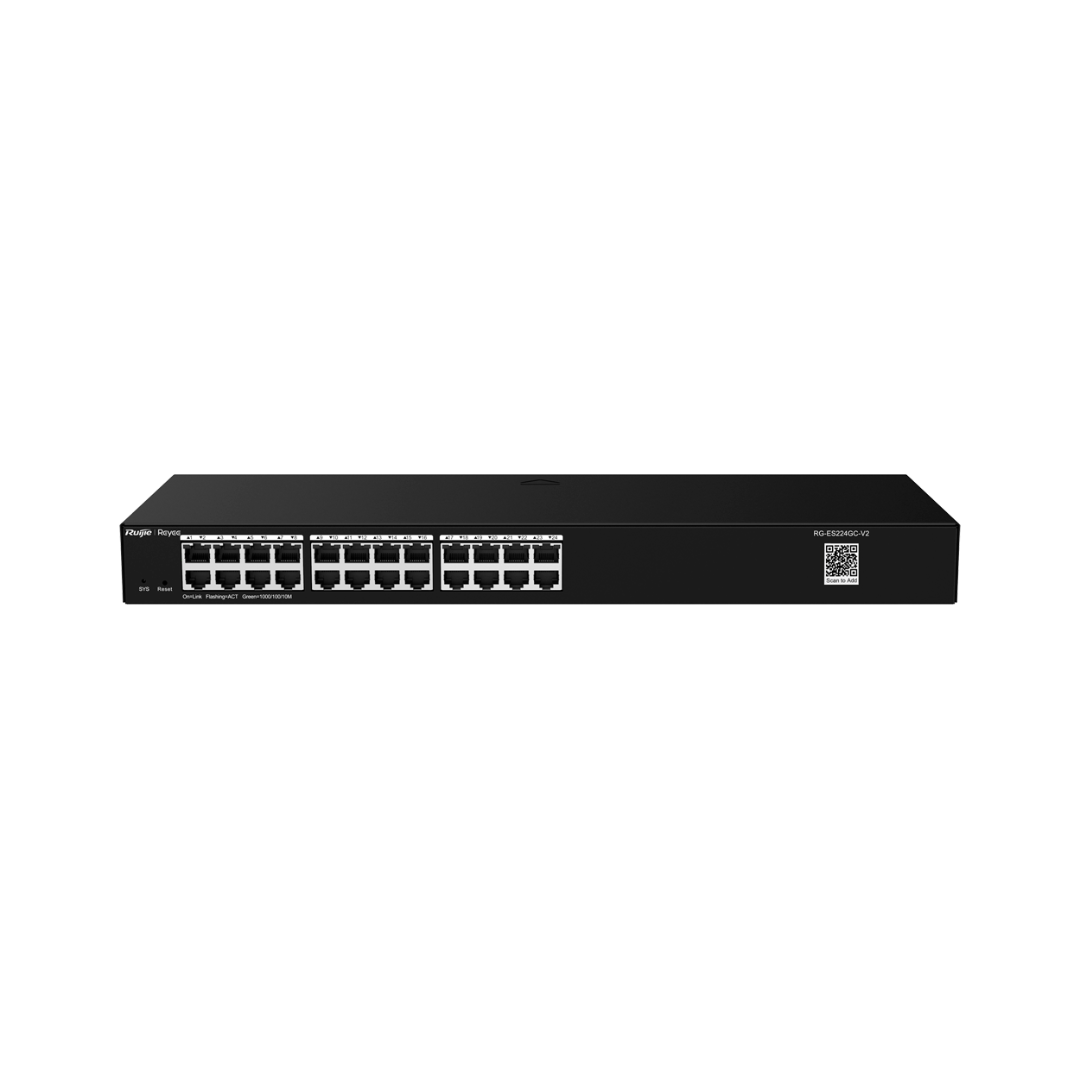 Reyee Switch 24 puertos Gestionable - Velocidad de puertos 10/100/1000 Mbps- VLAN/Port Isolation/Loop Detection Port Speed Limit