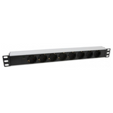 Regleta RACK de 19" 1U 8 schukos con led. Cable 2 metros schuko CEE7
