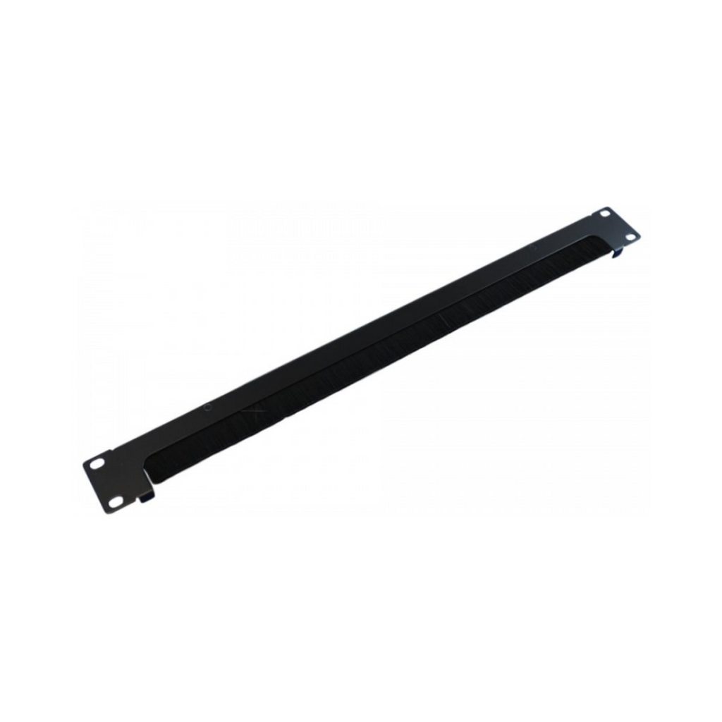 Guia de linha preta de 19" x 1U com escova aberta
