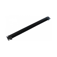 Guia de linha preta de 19" x 1U com escova aberta