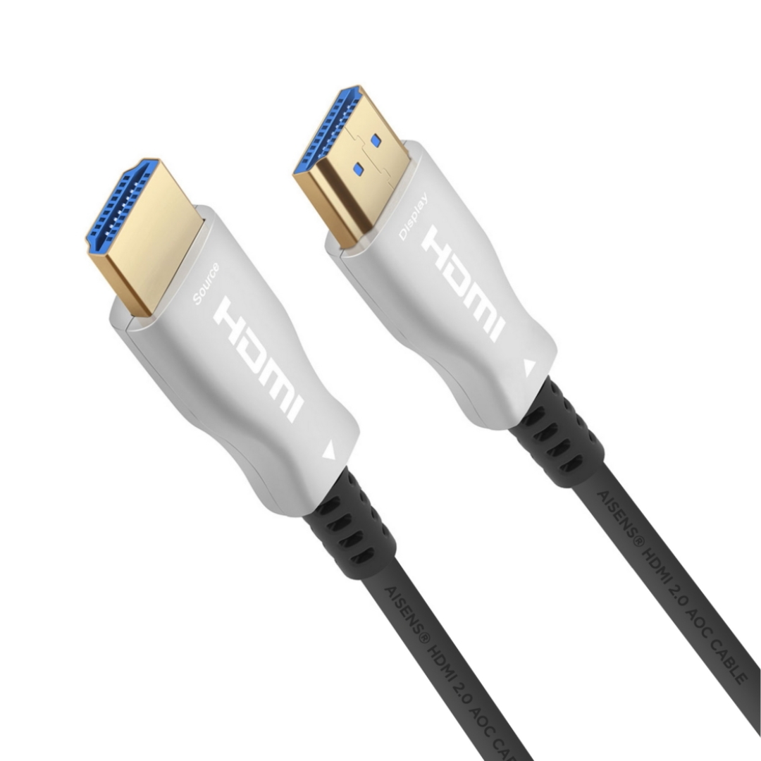 Cable HDMI V2.0 AOC (Active Optical Cable) premium alta velocidad/ HEC 4K 60HZ 18GBPS, A/M-A/M, negro, 20 metros