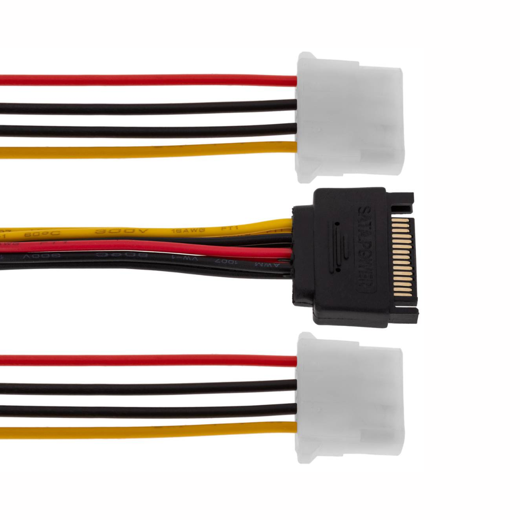 Cable alimentación SATA 15PM a 2 MOLEX 4H de 15cm