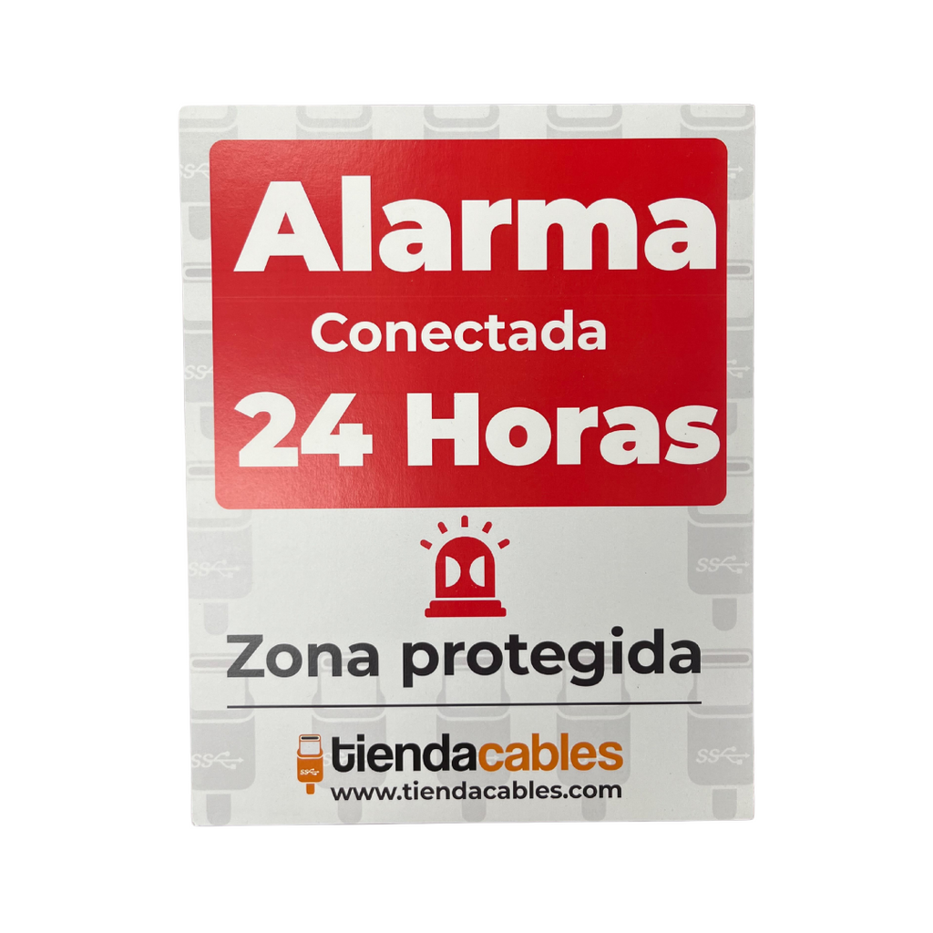 Placa de alarme ligado, dissuasor, PVC, 20x25cm