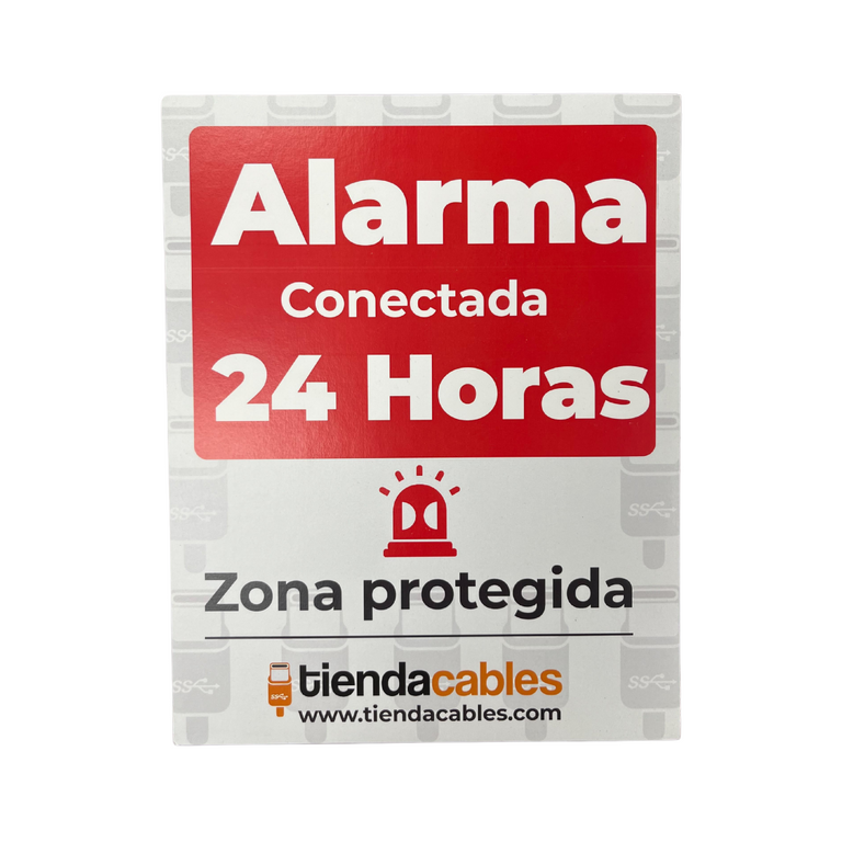 Placa de alarme ligado, dissuasor, PVC, 20x25cm