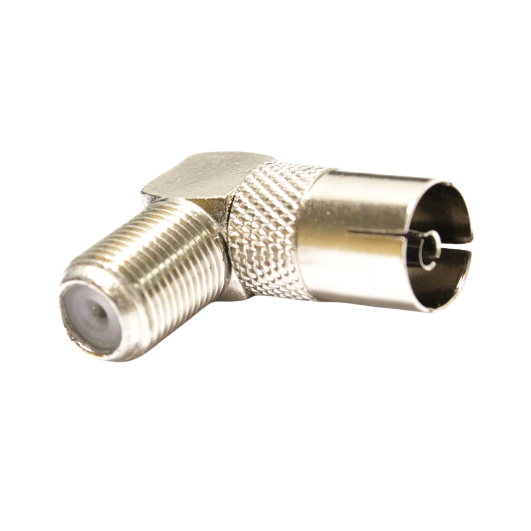 Adaptador RCA-hembra a F-hembra tipo ángulo