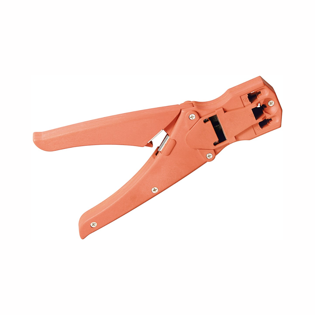 Alicates de crimpado para conectores modulares, con cortacables y pelacables incluidos