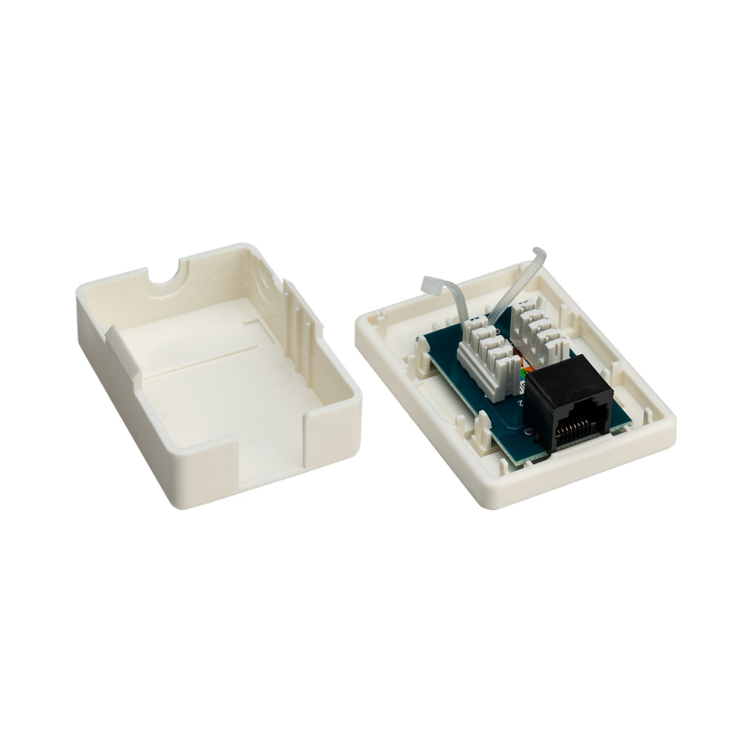 Surface Box 1 RJ45 Cat6 UTP White – TiendaCables
