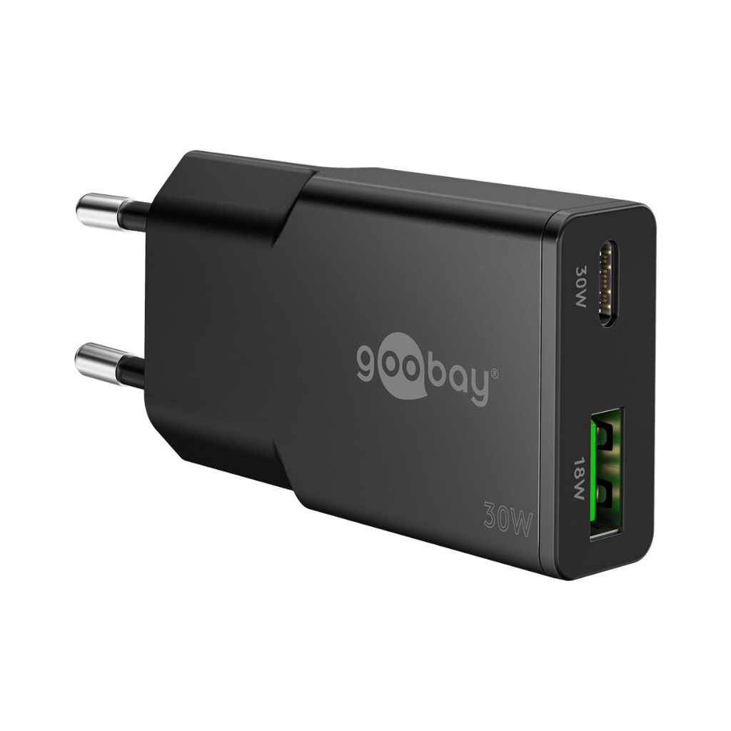 USB-C™ PD GaN Dual Slim Fast Charger (30W)