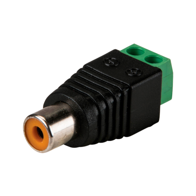 RCA Female Connector with 2 Terminal +/- Output