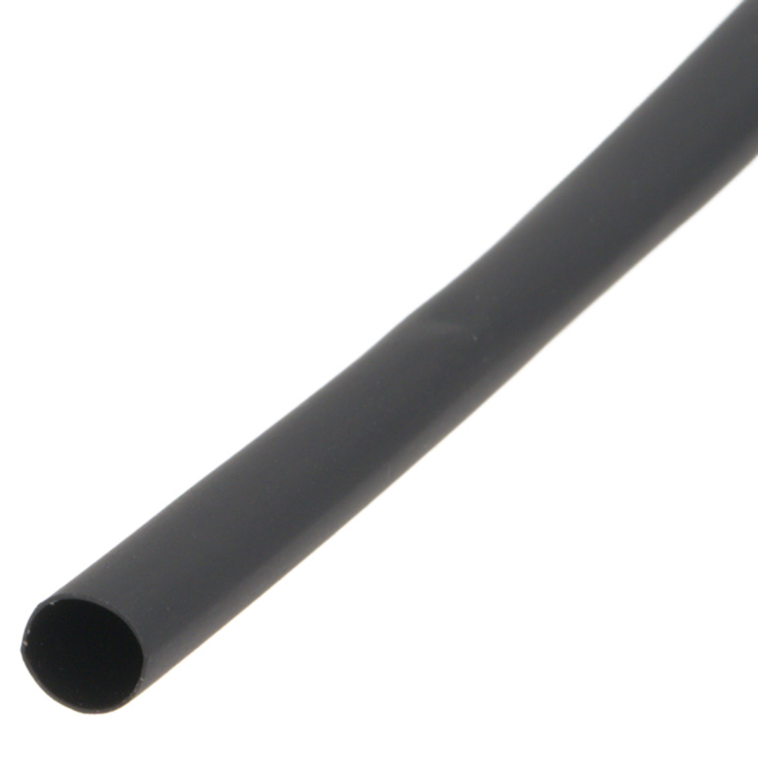 Tubo termo retráctil 1,2 m 2:1  6.4mm negro | Poliolefina libre de halógeno e ignífugo x25