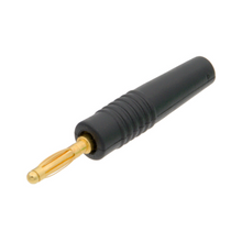 Tampão banana macho de 2 mm, corpo em silicone preto com 9 lâminas