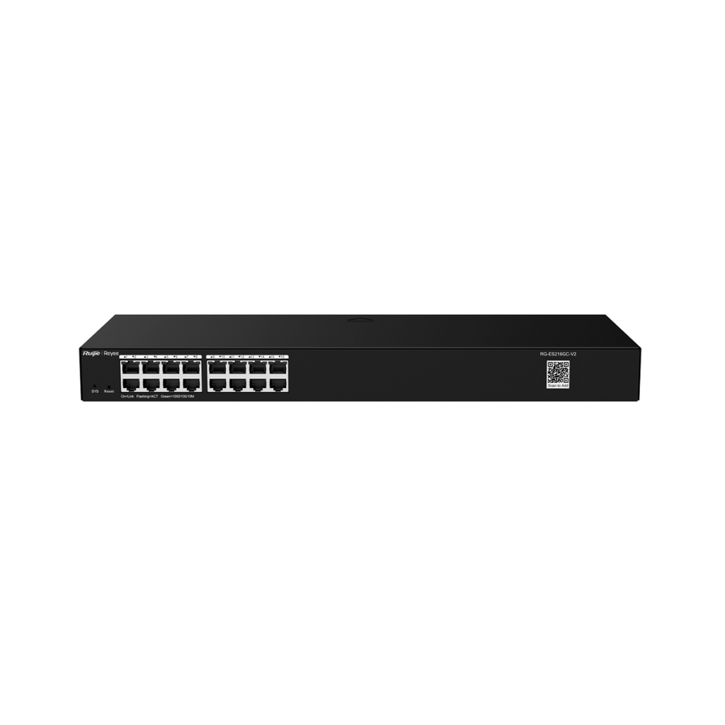 Reyee Switch Cloud Capa 2 de 16 puertos RJ45 Gigabit a Velocidad de puertos 10/100/1000 Mbps