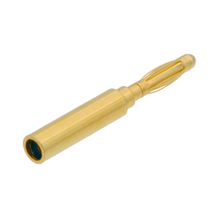 Tampão banana macho de 2 mm, corpo em silicone preto com 9 lâminas