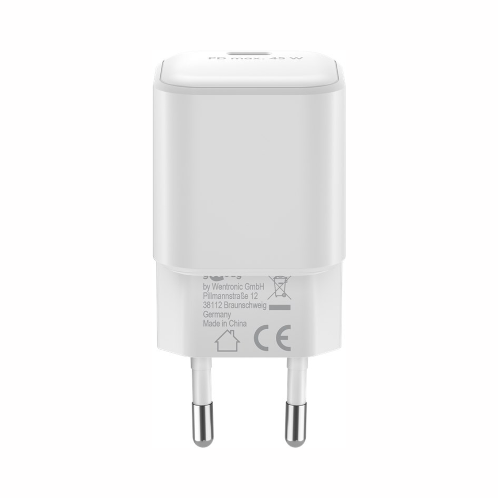 Carregador rápido GaN Nano USB-C PD (45 W) Branco
