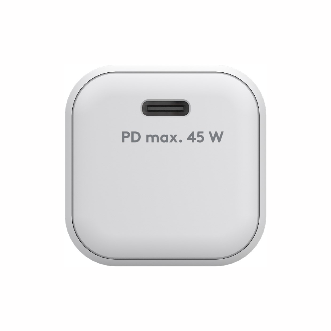 Cargador rápido USB-C PD GaN Nano (45 W) blanco