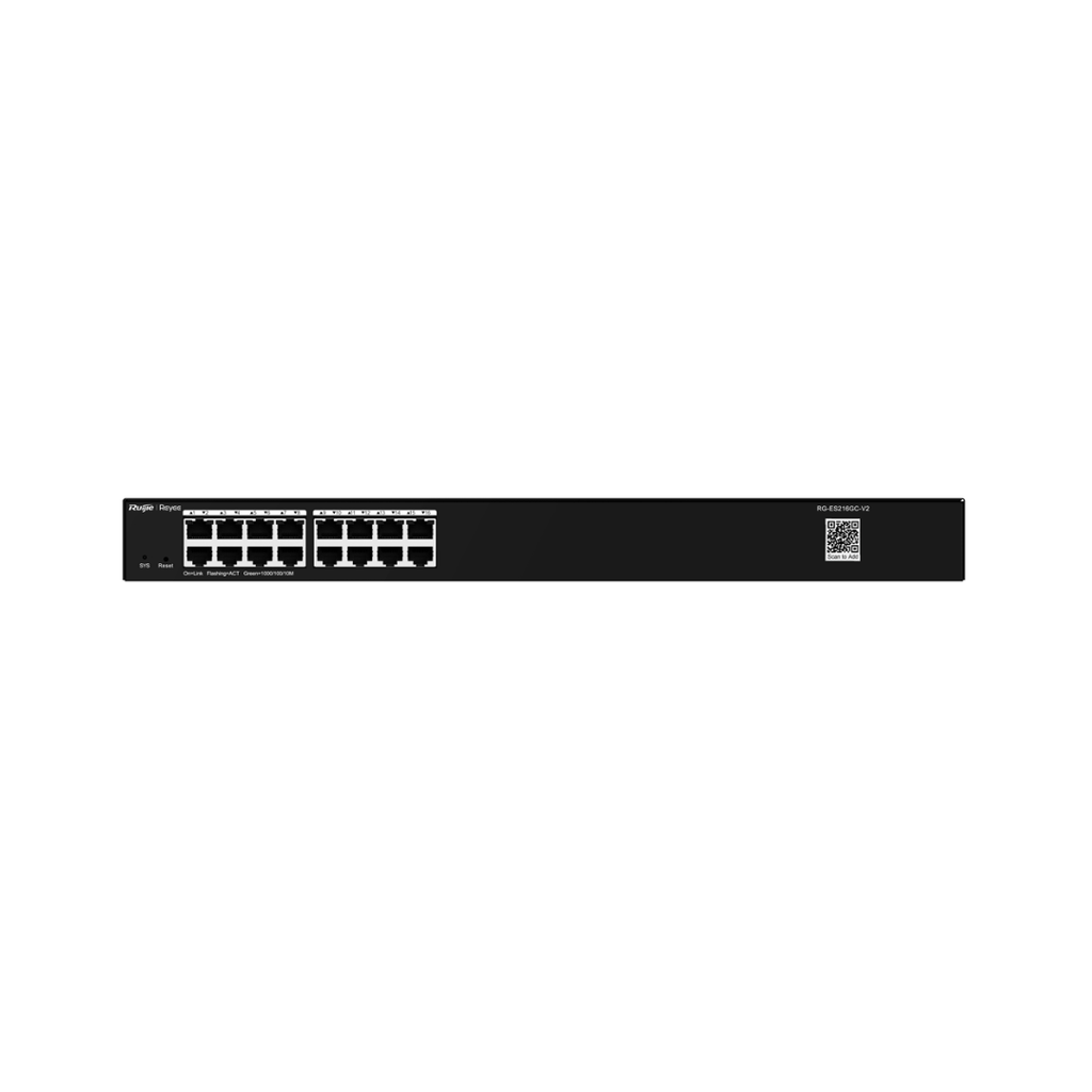 Reyee Switch Cloud Capa 2 de 16 puertos RJ45 Gigabit a Velocidad de puertos 10/100/1000 Mbps