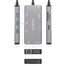 Base USB-C 9 em 1, 2x HDMI, RJ45, 3x USB-A, 1x Leitor USB-C PD, Cinza, 15cm