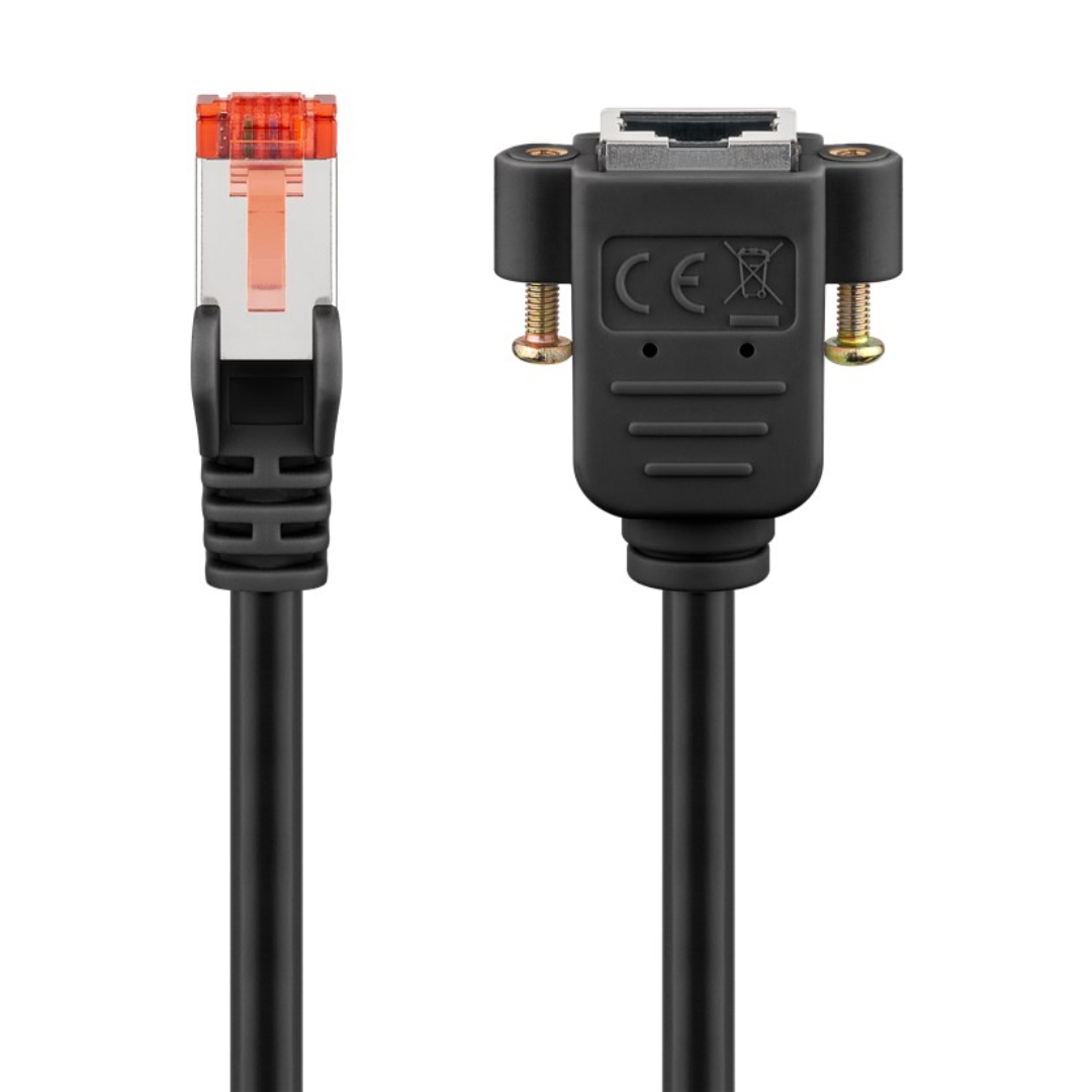 Cable de extensión CAT 6, S/FTP (PiMF), negro 1 M