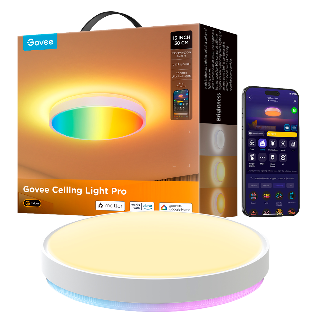 Govee Smart LED Ceiling Light Round 38 cm 4300 lm (H60A6)