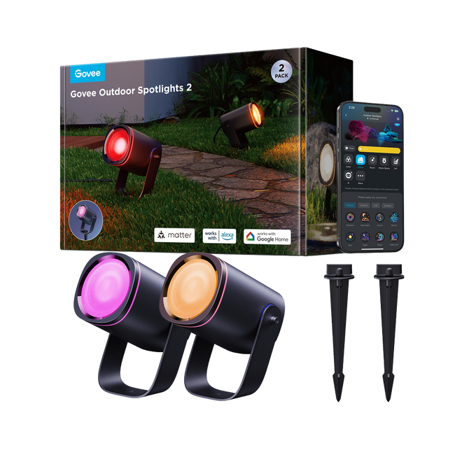 Focos inteligentes para exterior IP67 con tecnología RGBICWW