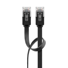 Cable de conexión plano CAT 6, U/UTP, negro