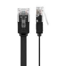 Cable de conexión plano CAT 6, U/UTP, negro