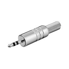 Conector mini jack estéreo macho de 3,5 mm banhado a ouro para soldadura. 