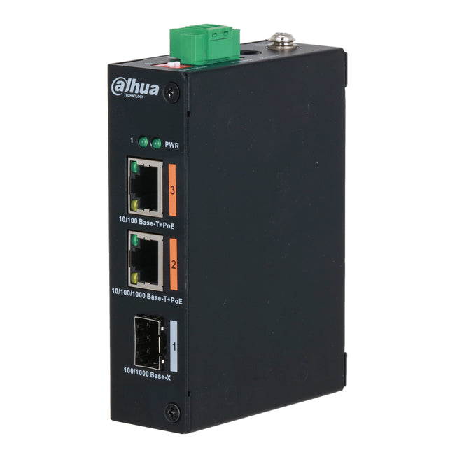 PoE Switch 2 Ports (1 port 10/100 + 1 port 10/100/1000) 1 Uplink Gigabit SFP 60W 802.3af/at Layer