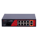 Switch 8 puertos PoE + 2 Uplink RJ45