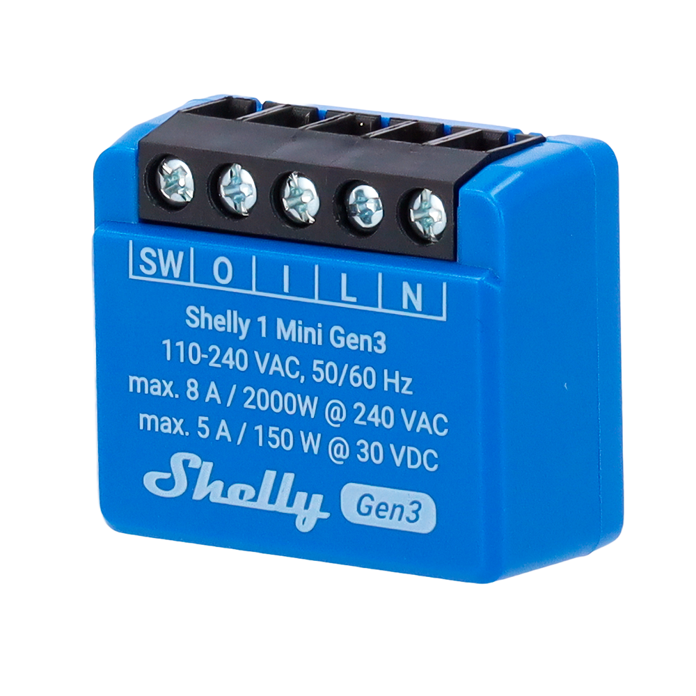 Relé Inteligente WiFi Shelly 1 Mini Gen3 – Contacto Seco