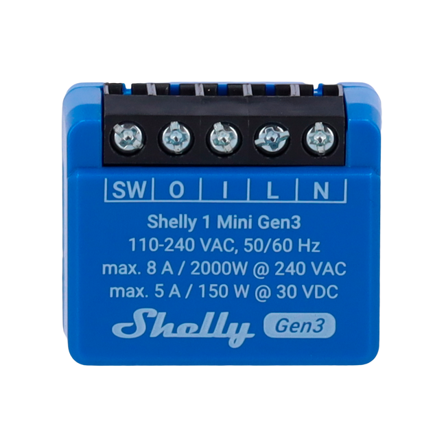 Relé Inteligente WiFi Shelly 1 Mini Gen3 – Contacto Seco