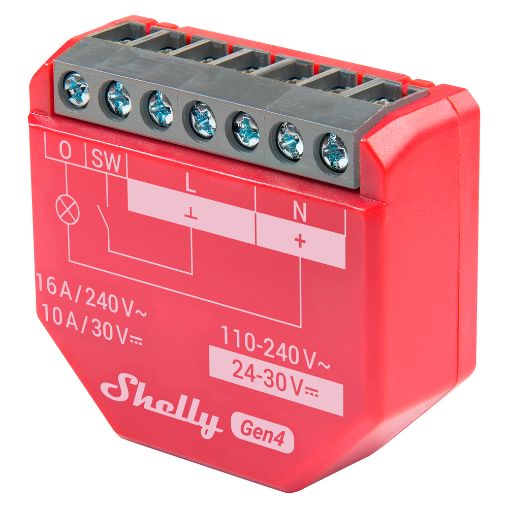 Relé Inteligente WiFi Shelly 1PM Gen4 16A – Medición de Consumo