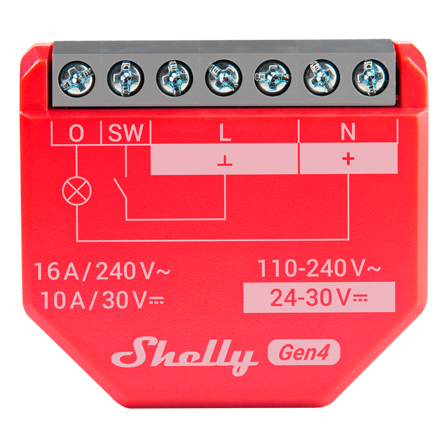Relé Inteligente WiFi Shelly 1PM Gen4 16A – Medición de Consumo