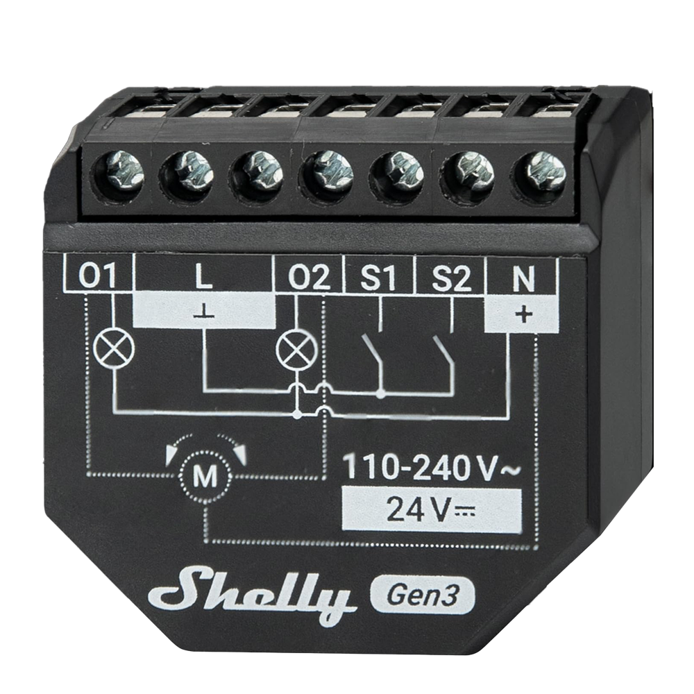 Relé Inteligente WiFi Shelly 2PM Gen3 – Persianas y 2 Canales