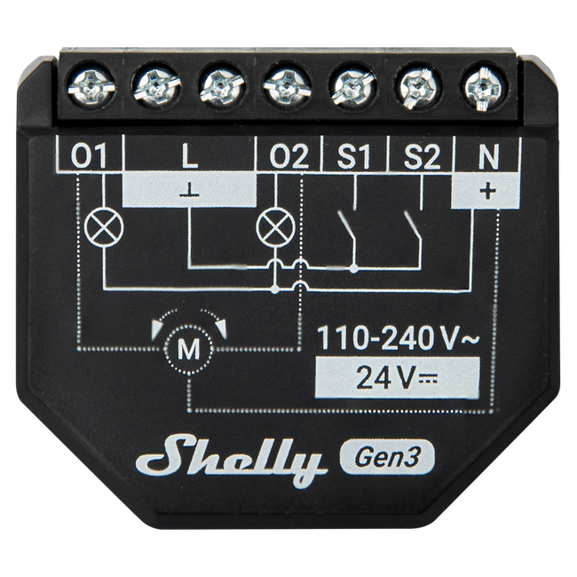 Relé Inteligente WiFi Shelly 2PM Gen3 – Persianas y 2 Canales