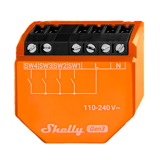 Controlador de Escenas WiFi Shelly i4 Gen3 – 4 Entradas