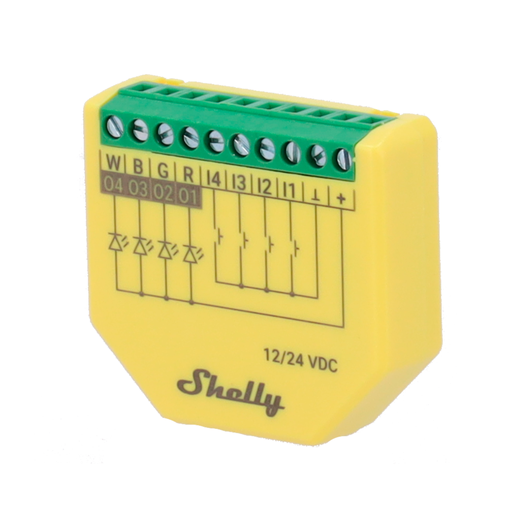 Controlador WiFi Shelly Plus RGBW PM – Tiras LED RGBW